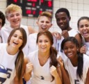 Youth male and female volleyball athletes