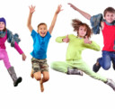 Children jumping in excitement