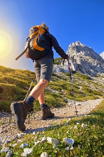 Individual hiker navigating trek.