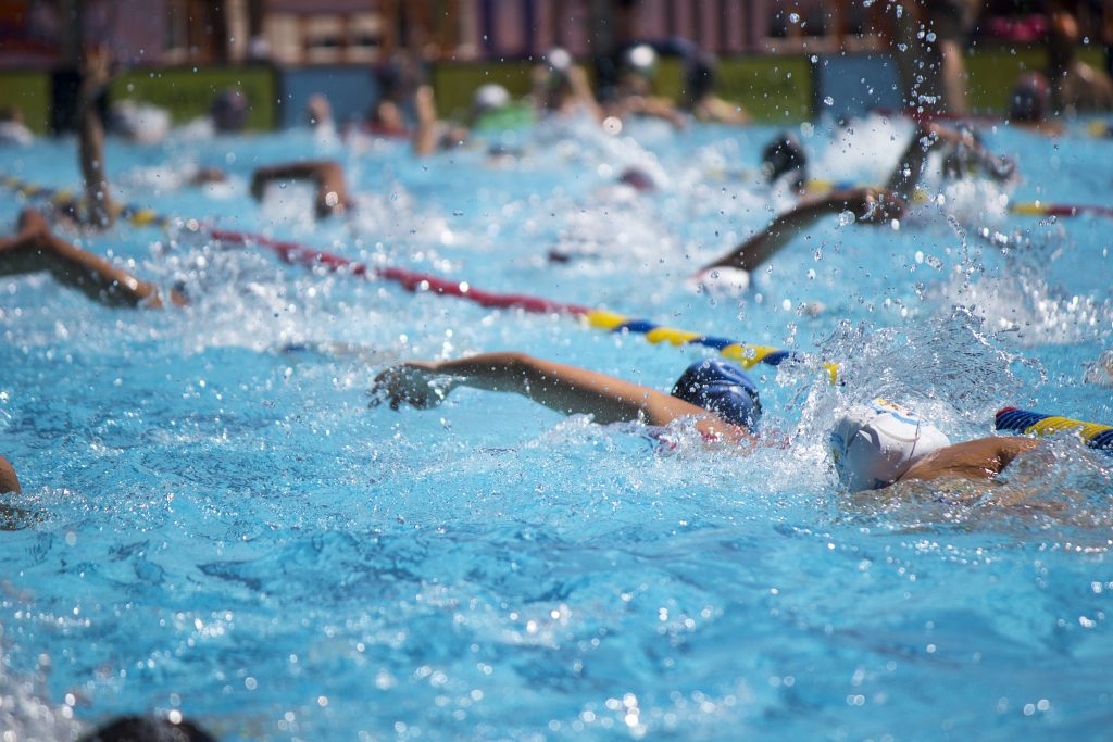 Youth swimmers in training