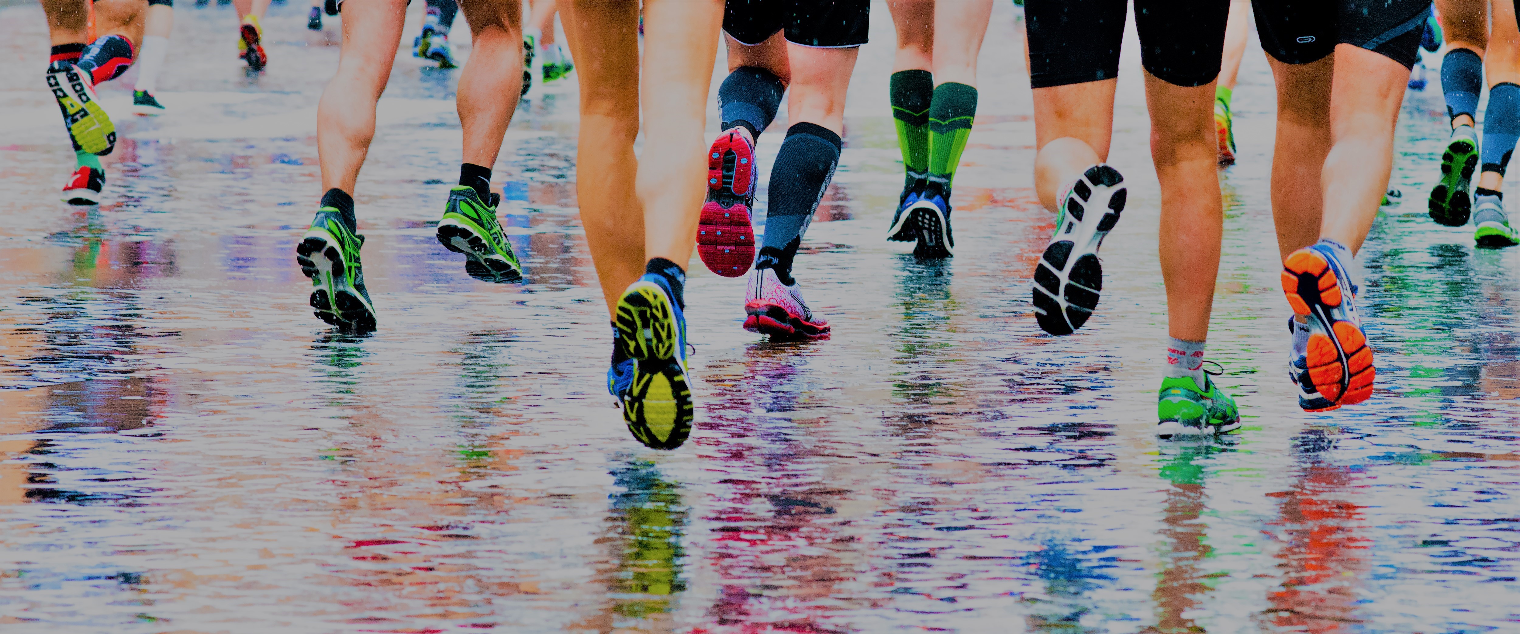 Runners in the rain