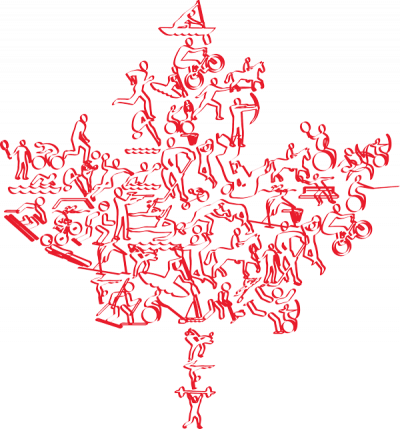 Red maple leaf graphic