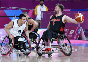 Team Canada wheelchair basketball athlete in competition