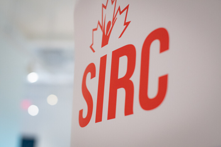 Banner of red SIRC logo on white background