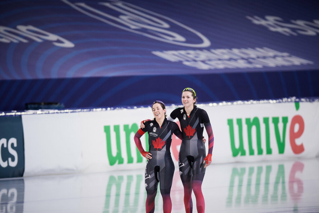 The Netherlands, Heerenveen, Thialf ISU World Speed Skating Championships Heerenveen 2021 Valerie Maltais, Isabelle Weidemann Credit: Rafal Oleksiewicz/Speed Skating Canada