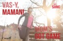 Moms Got Game poster with woman stretching before a run.
