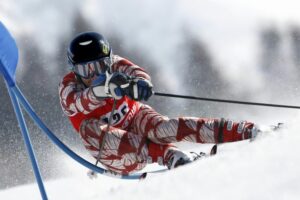 alpine ski racer in winter