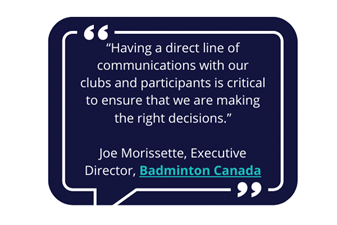 Graphic of Badminton Canada quote