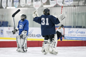 Youth goalies on the ice