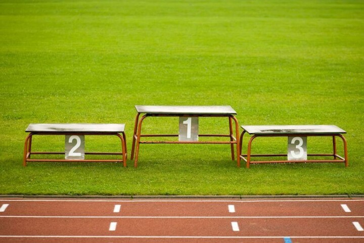 Podium at a track & field event