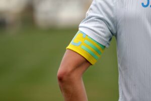 Captain of a soccer team with an armband
