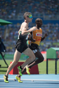 Josh Karanja compete in the Men's 1500m - T11 Heat at the Olympic Stadium during the Rio 2016 Paralympic Games