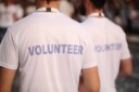 Volunteers supporting at a sporting event