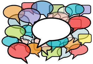 Parler en couleurs bulles de dialogue médias sociaux