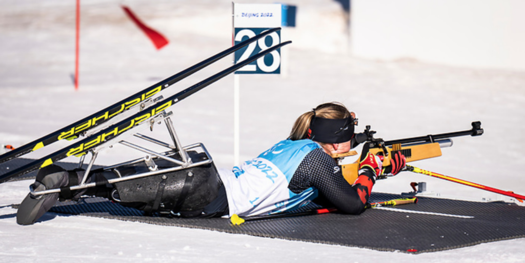 Christina Picton competes in Para biathlon